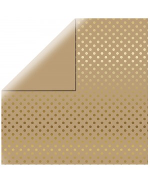 Skrebinimo popierius Gold Foil Dots - Kraft, 30.5x30.5cm, 180g/m², 1l.