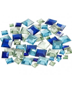 Kristalai blizgūs kvadratiniai, 6-9-12mm, 360vnt, žalsvi-melsvi tonai