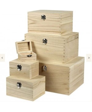 Dėžutė medinė, 6vnt, 5x8x5.8-15x27.7x21cm, komplektas