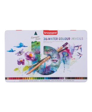 Akvareliniai pieštukai Bruynzeel Expression, 36 spalvų metalinėje dėžutėje