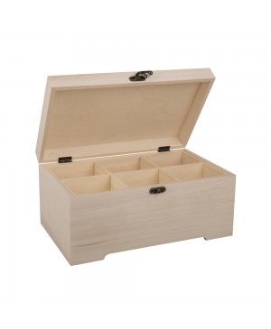 Medinė dėžutė su užsegimu ir įdėklu, 28x18x13.5cm                                                                                                                     