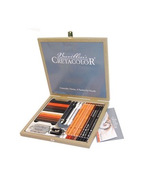 Eskizavimo pieštukų rinkinys Cretacolor Passion Wood Box set, medinėje dėžutėje, 25vnt.