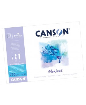 Akvarelinio popieriaus sąsiuvinis Canson Montval Torchon, FSC Mix,  A3, 270g, 12lapų
