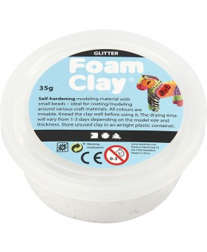 Burbulinis modelinas CCH Foam Clay, 35g, baltas su blizgučiais