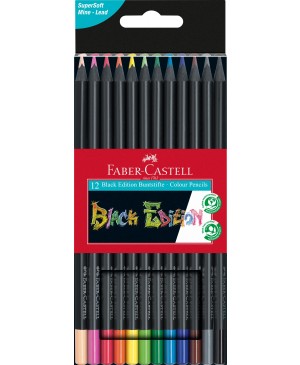 Spalvoti pieštukai Faber-Castell Black Edition 12 sp.  