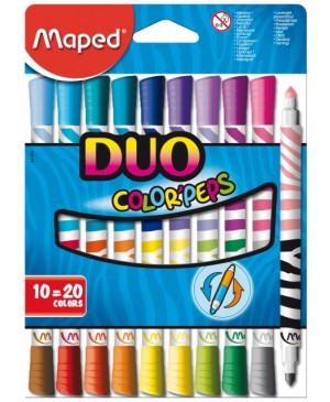 Flomasteriai Maped Color Peps Long Life Duo 10 vnt 20 spalvų