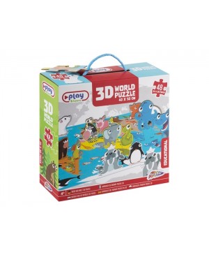 Dėlionė Grafix - 3D World Animal, 48 dalys + 20dalių 3D,  40x50cm