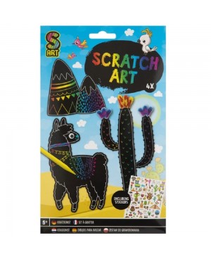 Rinkinys juodo popieriaus gratažui Scratch Animals - South America, 4vnt. + lipdukai