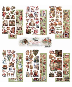Skrebinimo popieriaus rinkinys Alchemy of Art - Merry Christmas Extras, 15.2x30.5cm, 250g/m², 6 lapai