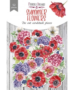Iškarpėlių rinkinys Fabrika Decoru – Summer flowers, 250 g/m², 52vnt