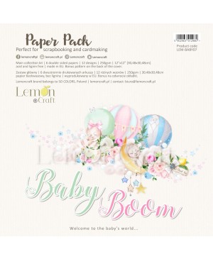 Skrebinimo popieriaus rinkinys LemonCraft - Baby Boom, 30.5x30.5cm, 6 lapai, 250 g/m²