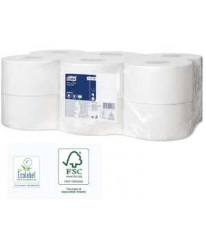 Tualetinis popierius TORK Toilet Mini Jumbo Roll T2 dviejų sluoksnių, 850 lapelių rulonėlyje, FSC sertifikuotas