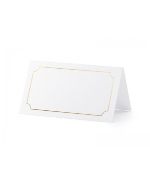 Stalo kortelės Gold frame 9.5x5.5cm, 10vnt., balta 