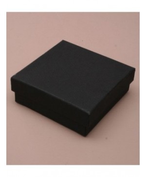 Kartoninė dviejų dalių dėžutė žemu dangteliu, 9x9x3 cm juoda