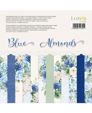 Skrebinimo popieriaus rinkinys LemonCraft - Blue Almonds, 30.5x30.5cm, 6 lapai, 250 g/m²