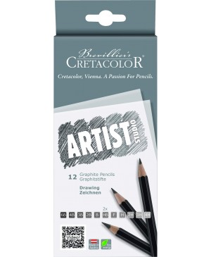 Grafitinių pieštukų rinkinys Cretacolor Artist studio 6B-4H, 12vnt.