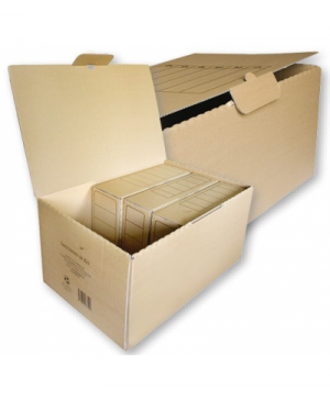 Dėžė archyvavimo dėžėms su dangčiu 550x350x265 mm, rudo gofro kartono