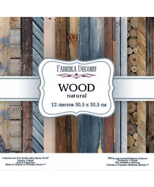 Skrebinimo popieriaus rinkinys Fabrika Decoru – Wood natural, 175 g/m², 12 lapų, 30.5x30.5cm