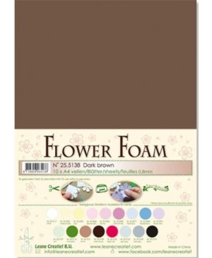 Putgumė Leane Creatief - Flower Foam Foamiran - Tamsiai Ruda, 0.8mm, A4, 10 lapų      