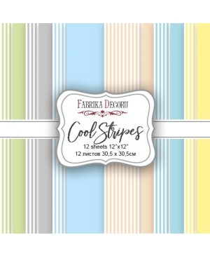 Skrebinimo popieriaus rinkinys Fabrika Decoru – Cool Stripes, 175 g/m², 12 lapų, 30.5x30.5cm