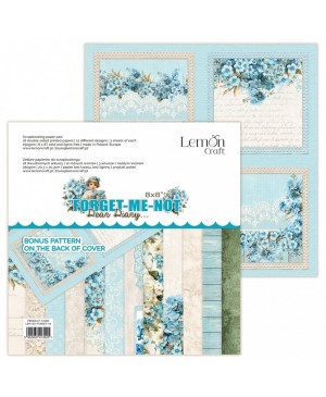 Skrebinimo popieriaus rinkinys LemonCraft - Dear Diary - Forget Me Not, 20.3x20.3cm, 18 lapų, 250 g/m²