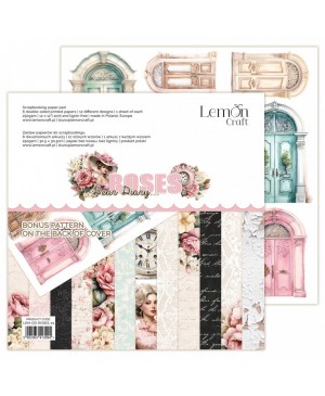 Skrebinimo popieriaus rinkinys LemonCraft - Dear Diary - Roses, 30.5x30.5cm, 6 lapai, 250 g/m²
