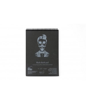 Eskizavimo bloknotas juodais lapais Authentic SMLT Art, A3, 165 g/m², 30 lapų