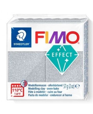 Modelinas Fimo Effect Glitter, 57g, 812 sidabro su blizgučiais