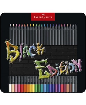 Spalvoti pieštukai Faber-Castell Black Edition 24 sp., metalinėje dėžutėje
