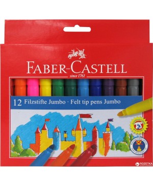 Flomasteriai Faber-Castell Jumbo ,12 spalvų