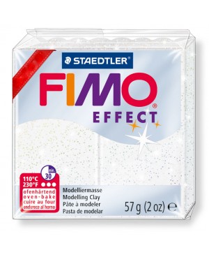 Modelinas Fimo Effect, 57g, 052 baltas su blizgučiais 	