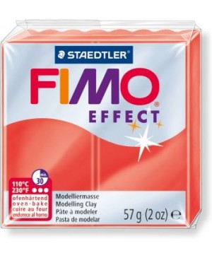 Modelinas Fimo Effect, 57g, 204 raudonas išskaidrėjantis	