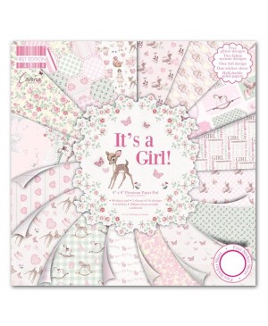 Skrebinimo popieriaus rinkinys First Edition - It's A Girl! 20.32x20.32cm, 48 lapai, 200 g/m²