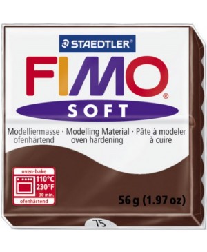 Modelinas Fimo Soft, 56g, 75 šokolado	ruda