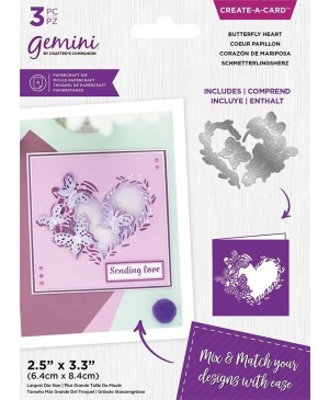 Kirtimo formelė Crafter's Companion - Gemini - Floral Aperture Butterfly Heart Create-a-Card