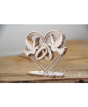 Kartono formelė Scrapiniec - Love in 3D - Heart, dove & rings