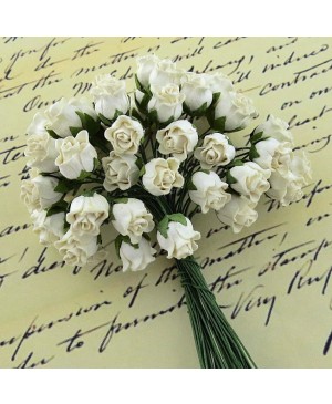 Popierinės gėlytės Promlee Flowers - Ivory Hip Rosebuds SAA-464, 8-13mm, 10vnt
