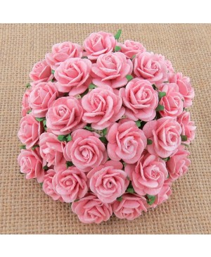 Popierinės gėlytės Promlee Flowers - Baby Pink Open Roses SAA-007-15, 15mm, 10vnt.