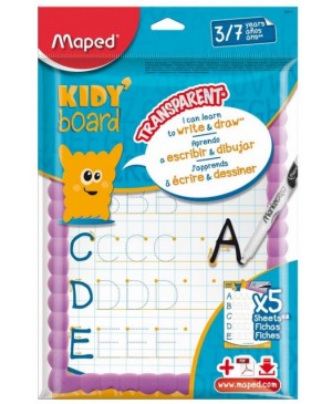 Rašymo lenta Maped Kidy Board su rašikliu, šluoste ir 5 šablonais