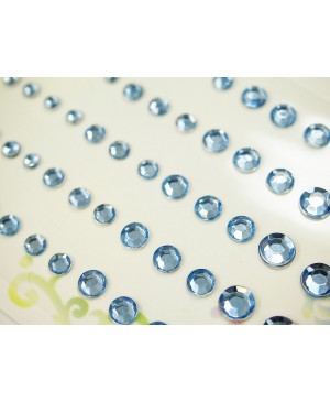 Kristalai lipnūs plastikiniai apskriti, 3-4-5-6mm, 60vnt, mėlynos sp.