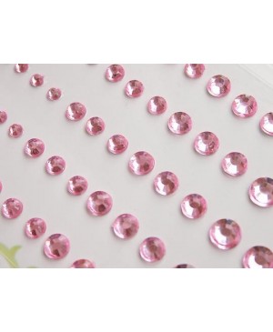Kristalai lipnūs plastikiniai apskriti, 3-4-5-6mm, 60vnt, rožinės sp.