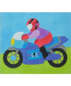 Eskizas smėlio tapybai Motociklininkas 20x18cm