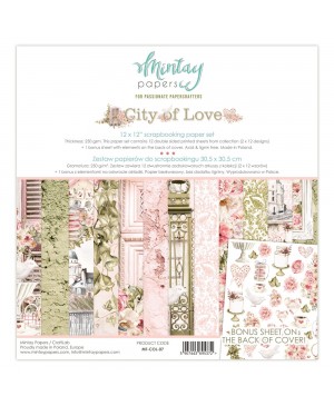 Skrebinimo popieriaus rinkinys Mintay - City of Love, 30.5x30.5cm, 240g/m², 12 lapų
