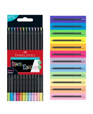 Spalvoti pieštukai Faber-Castell Black Edition Neon & Pastel 12 sp.  
