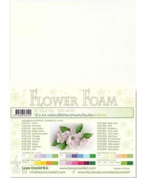 Putgumė Leane Creatief - Flower Foam Foamiran - Gelsvai balta, 0.8mm, A4, 10 lapų      