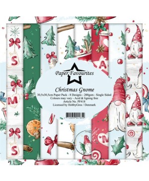 Skrebinimo popieriaus rinkinys Paper Favourites - Christmas Gnome, 30.5x30.5cm, 8 lapai, 200 g/m²