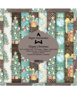Skrebinimo popieriaus rinkinys Paper Favourites - Happy Christmas, 15.2x15.2cm, 24 lapai, 200 g/m²