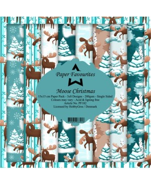 Skrebinimo popieriaus rinkinys Paper Favourites - Moose Christmas, 15.2x15.2cm, 24 lapai, 200 g/m²