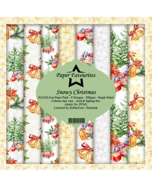 Skrebinimo popieriaus rinkinys Paper Favourites - Snowy Christmas, 30.5x30.5cm, 8 lapai, 200 g/m²