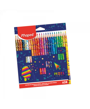 Spalvoti pieštukai Maped Pixel Party, 24 spalvos